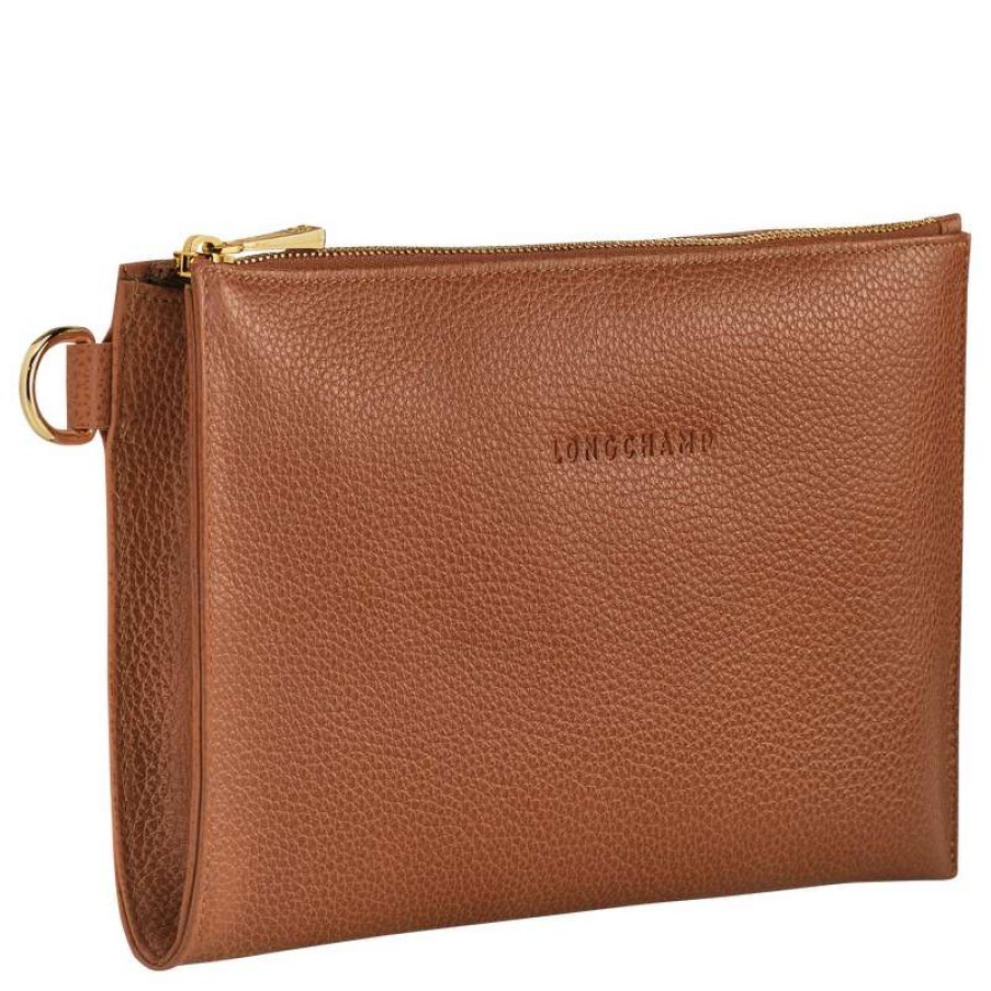 Hot Longchamp Le Foulonne Pouch Caramel Leather