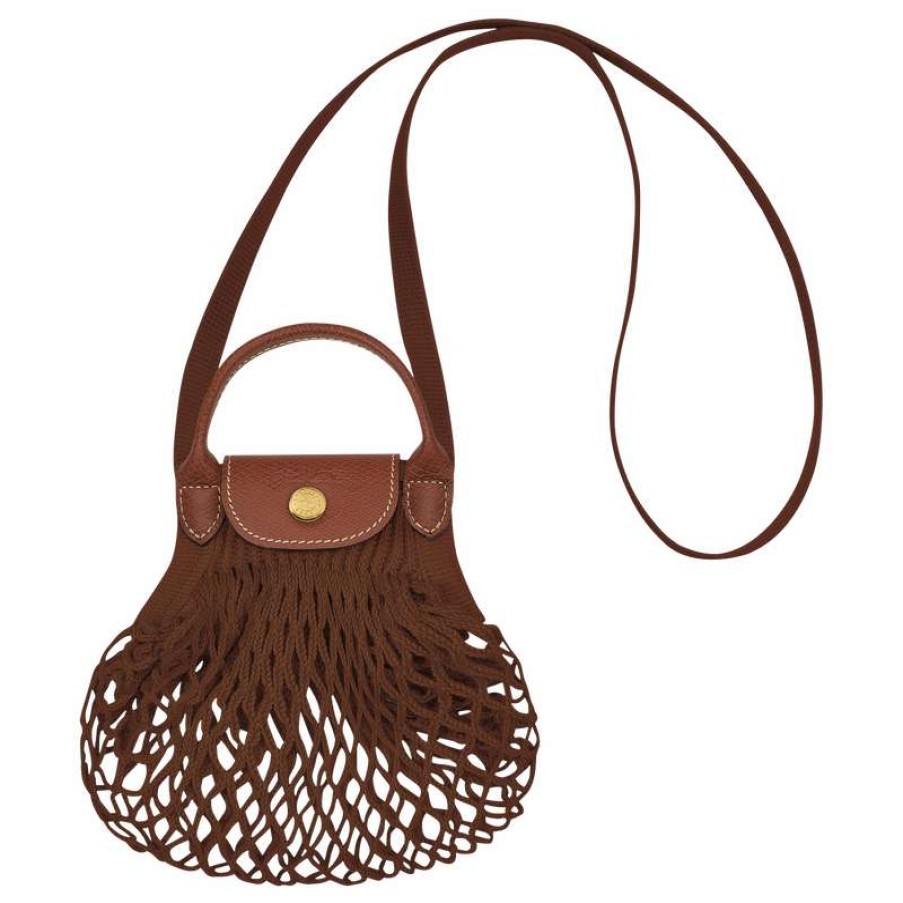 Wholesale Longchamp Le Pliage Filet Xs Mesh Bag Tobacco Canvas