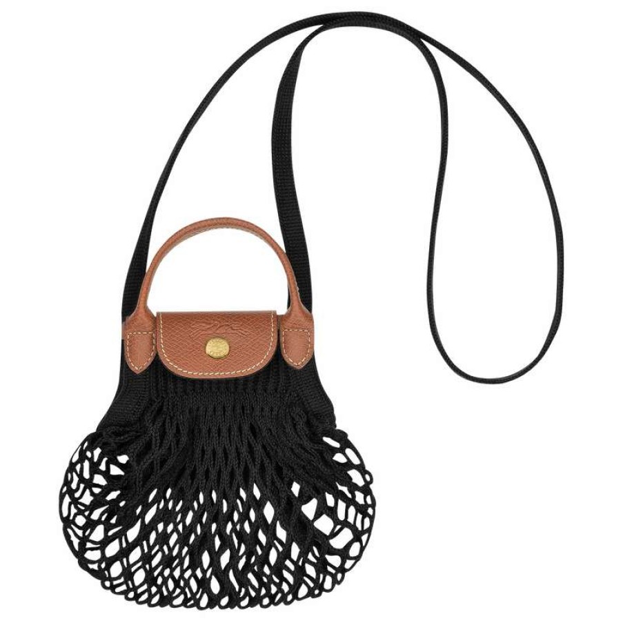 Online Longchamp Le Pliage Filet Xs Mesh Bag Black Canvas