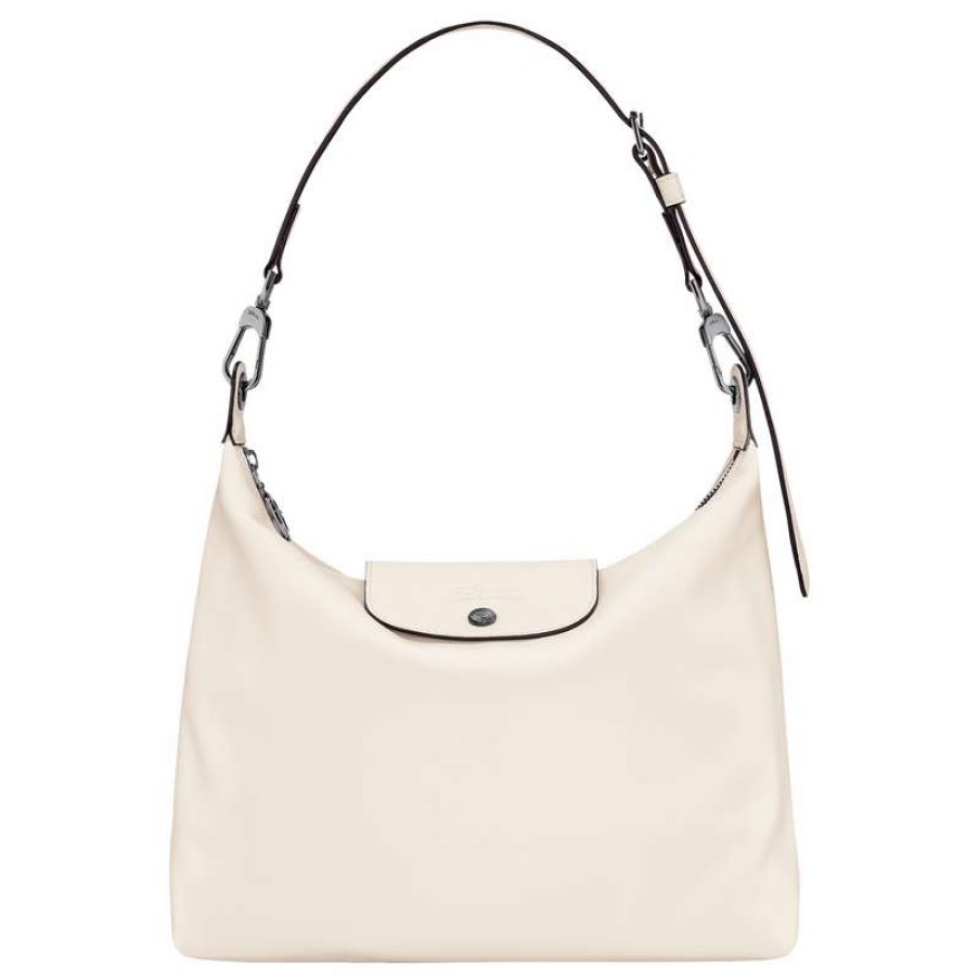 Wholesale Longchamp Le Pliage Xtra M Hobo Bag Ecru Leather