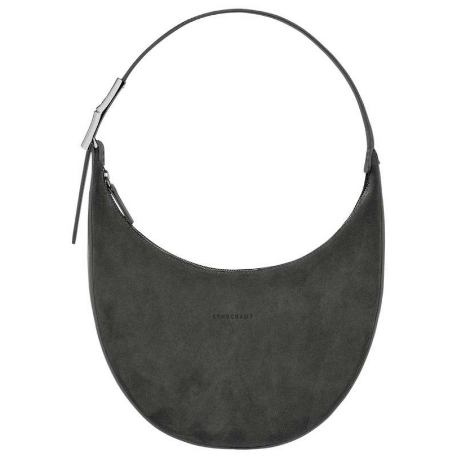 Wholesale Longchamp Roseau Essential M Hobo Bag Anthracite Leather