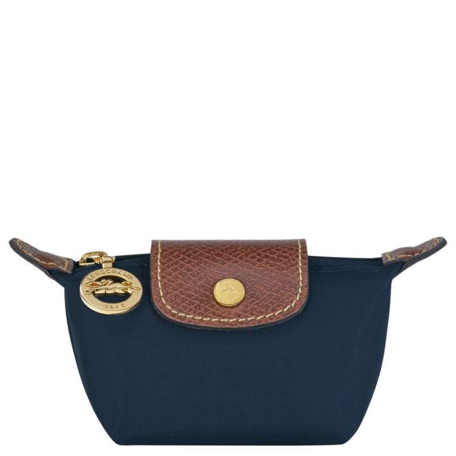 Best Longchamp Le Pliage Original Coin Purse Navy Recycled Canvas