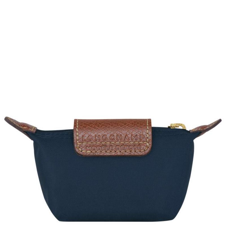 Best Longchamp Le Pliage Original Coin Purse Navy Recycled Canvas