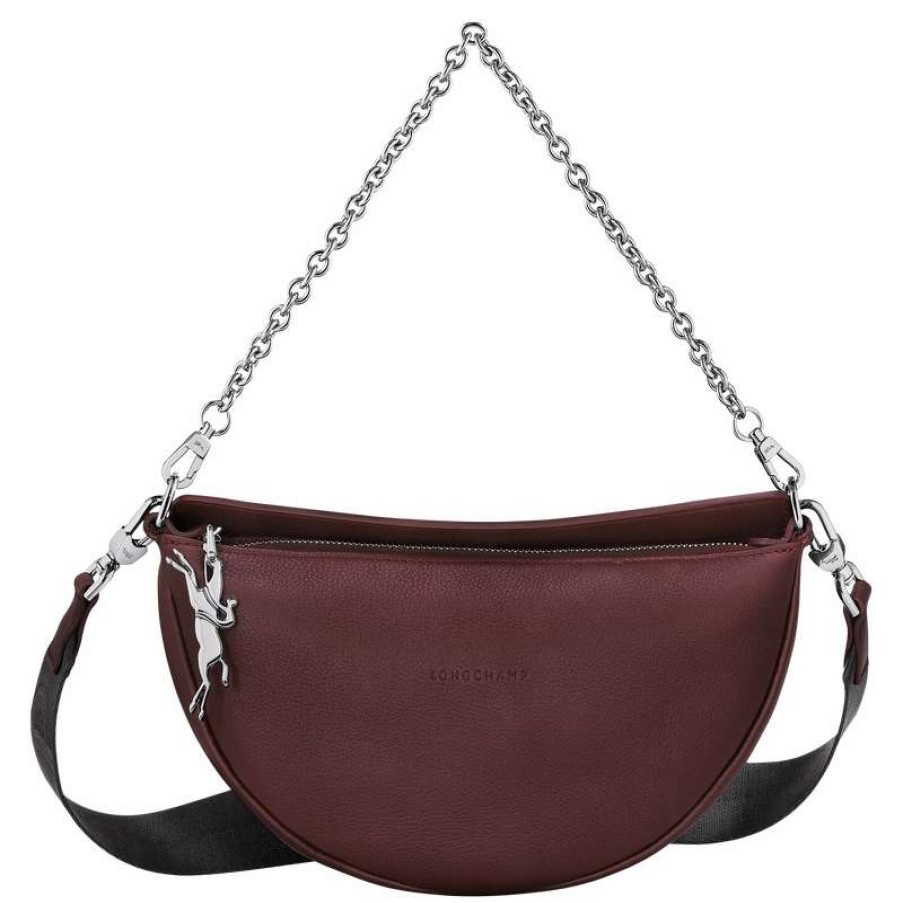 Hot Longchamp Smile S Crossbody Bag Plum Leather