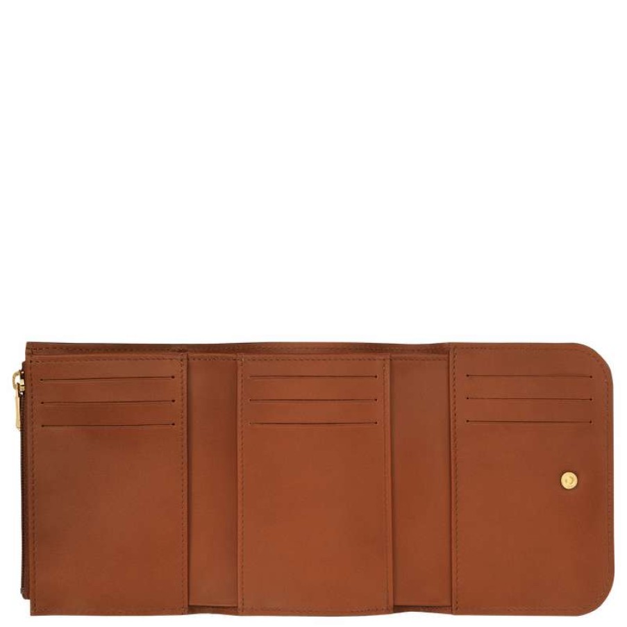 Clearance Longchamp Box-Trot Wallet Cognac Leather