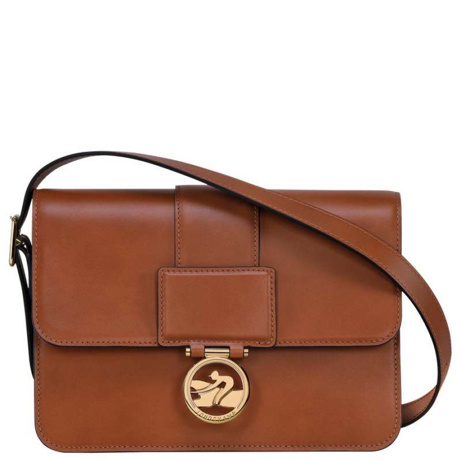 Wholesale Longchamp Box-Trot M Crossbody Bag Cognac Leather