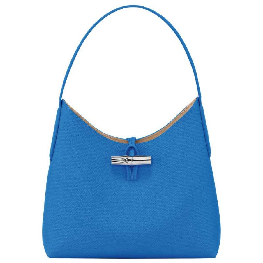 Clearance Longchamp Roseau M Hobo Bag Cobalt Leather