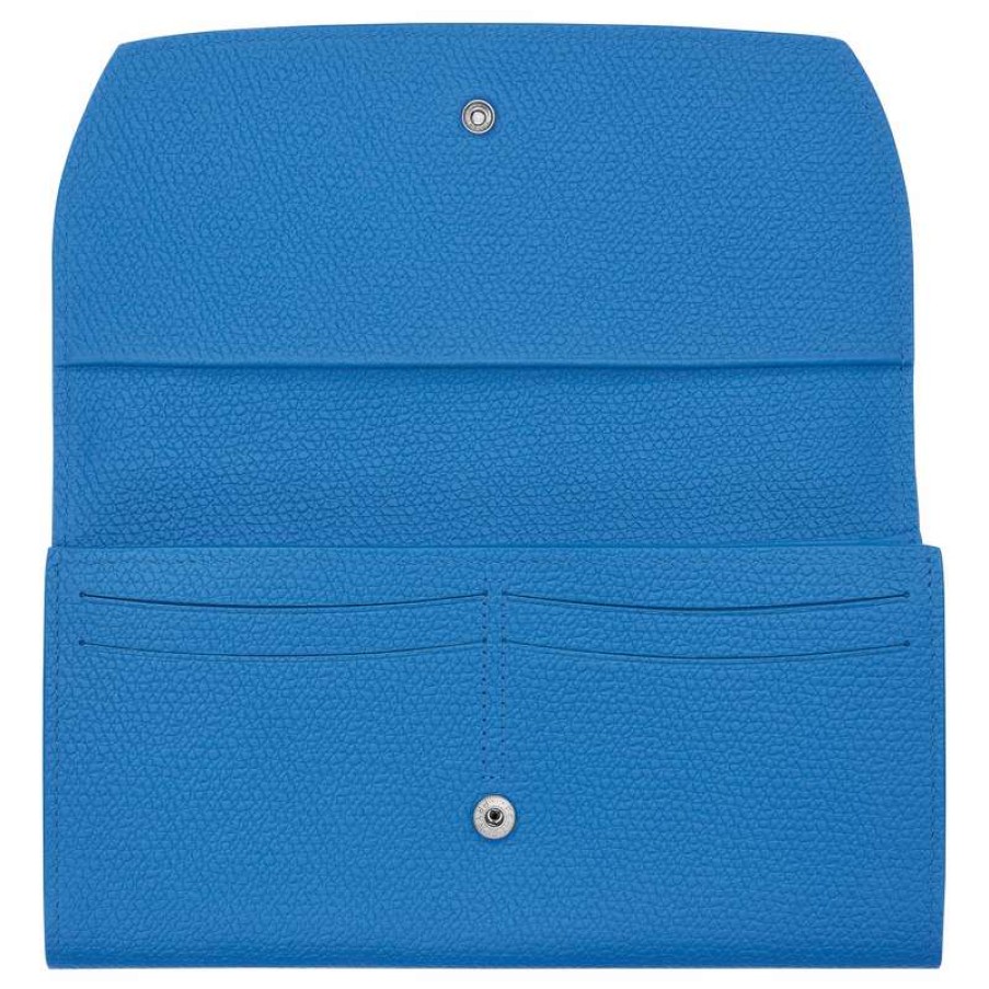 Best Longchamp Roseau Continental Wallet Cobalt Leather