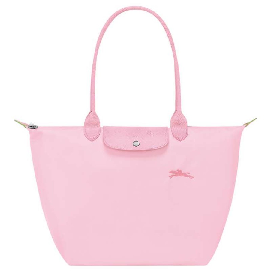 Hot Longchamp Le Pliage Green L Tote Bag Pink Recycled Canvas