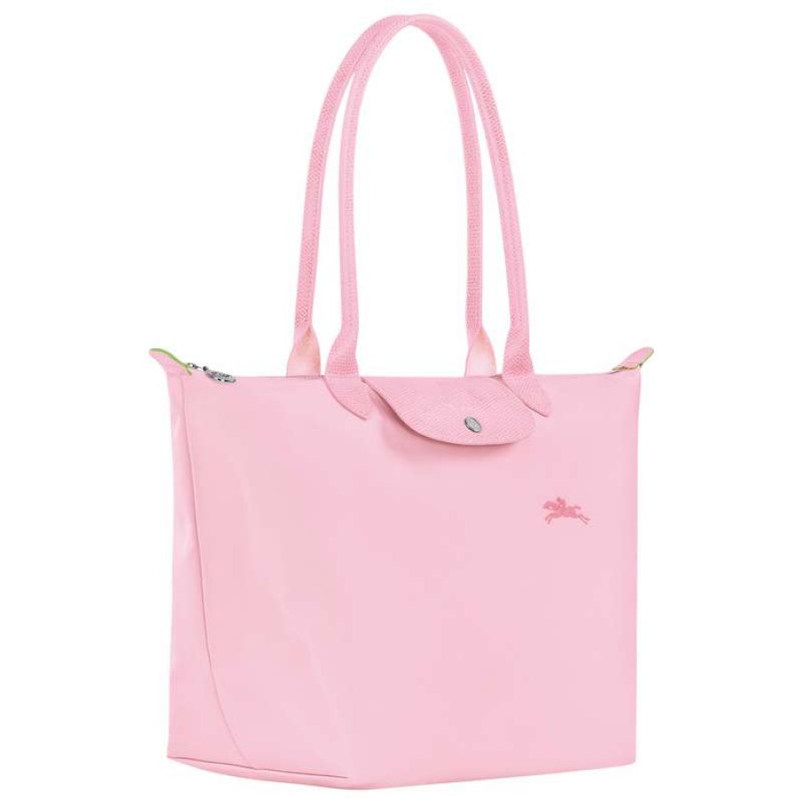 Hot Longchamp Le Pliage Green L Tote Bag Pink Recycled Canvas