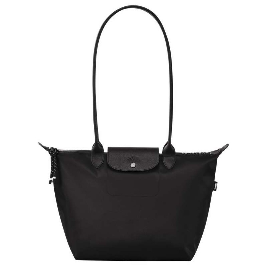 New Longchamp Le Pliage Energy L Tote Bag Black Recycled Canvas