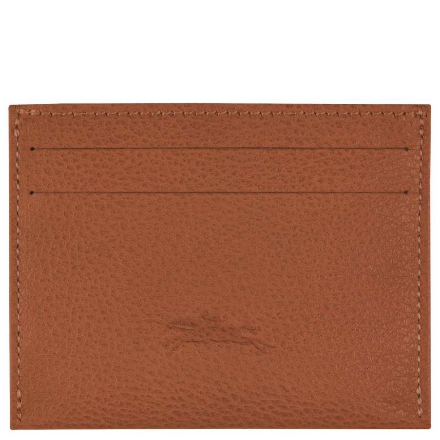 Online Longchamp Le Foulonne Cardholder Caramel Leather