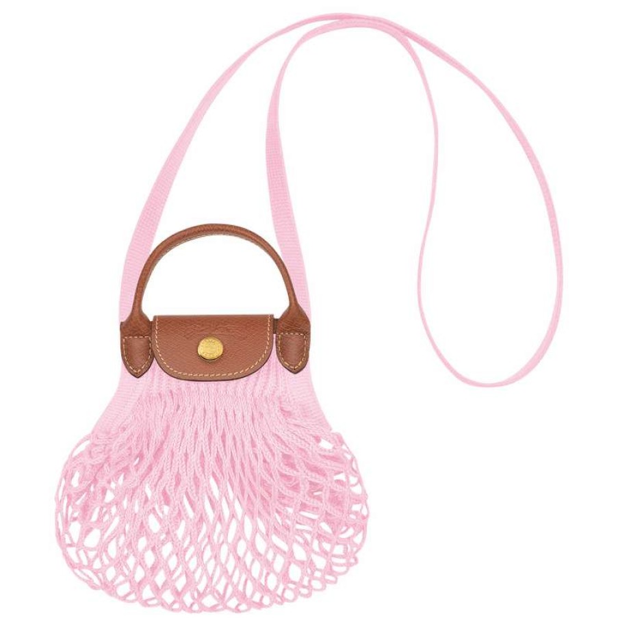 Best Longchamp Le Pliage Filet Xs Mesh Bag Pink Canvas