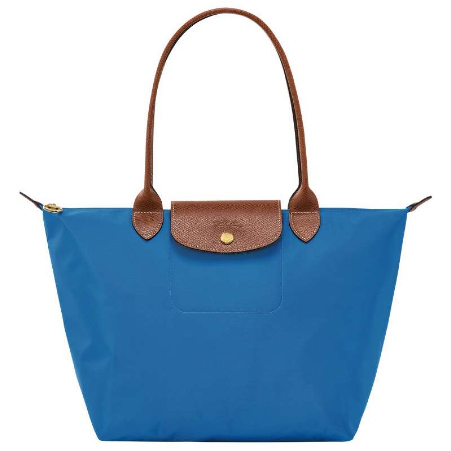 New Longchamp Le Pliage Original M Tote Bag Cobalt Recycled Canvas