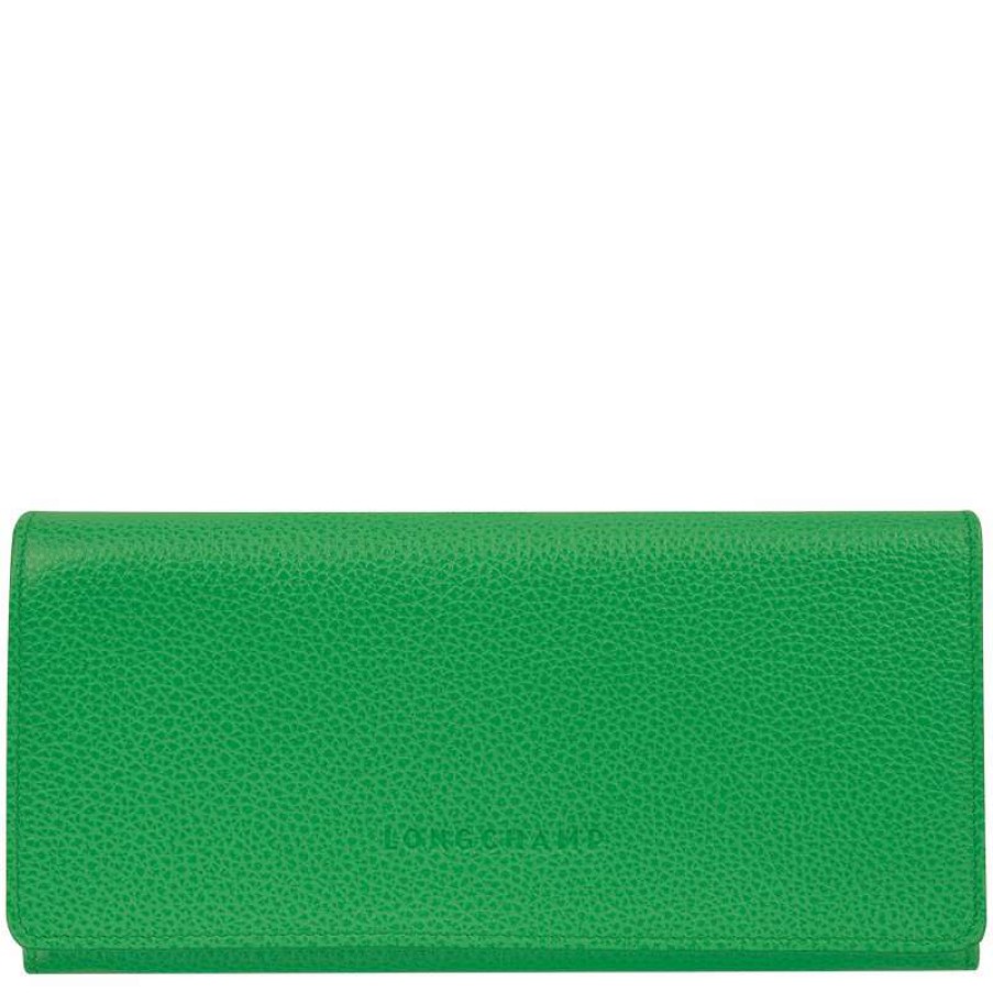 New Longchamp Le Foulonne Continental Wallet Lawn Leather