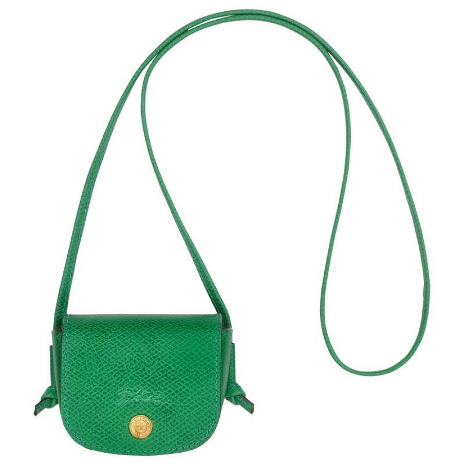 Wholesale Longchamp Epure Coin Purse With Leather Lace Green Leather