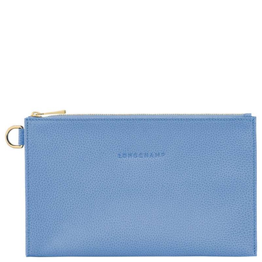 Hot Longchamp Le Foulonne Pouch Cloud Blue Leather