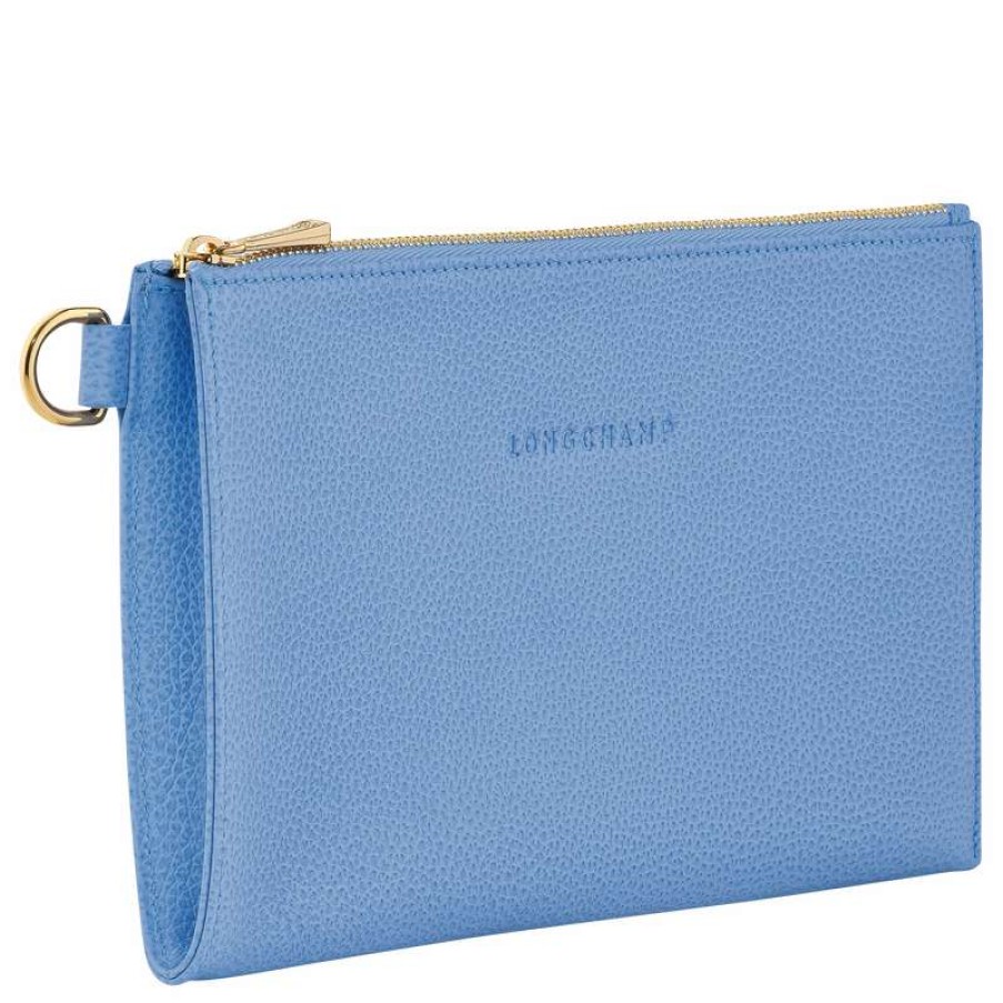 Hot Longchamp Le Foulonne Pouch Cloud Blue Leather