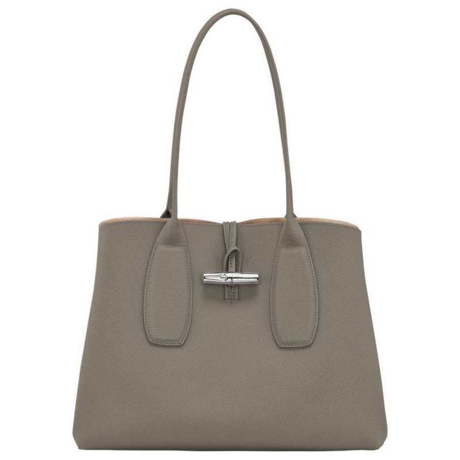 Clearance Longchamp Roseau L Tote Bag Turtledove Leather