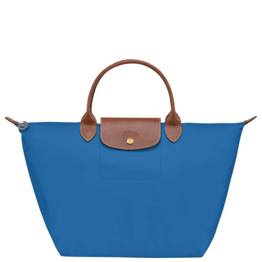 Clearance Longchamp Le Pliage Original M Handbag Cobalt Recycled Canvas