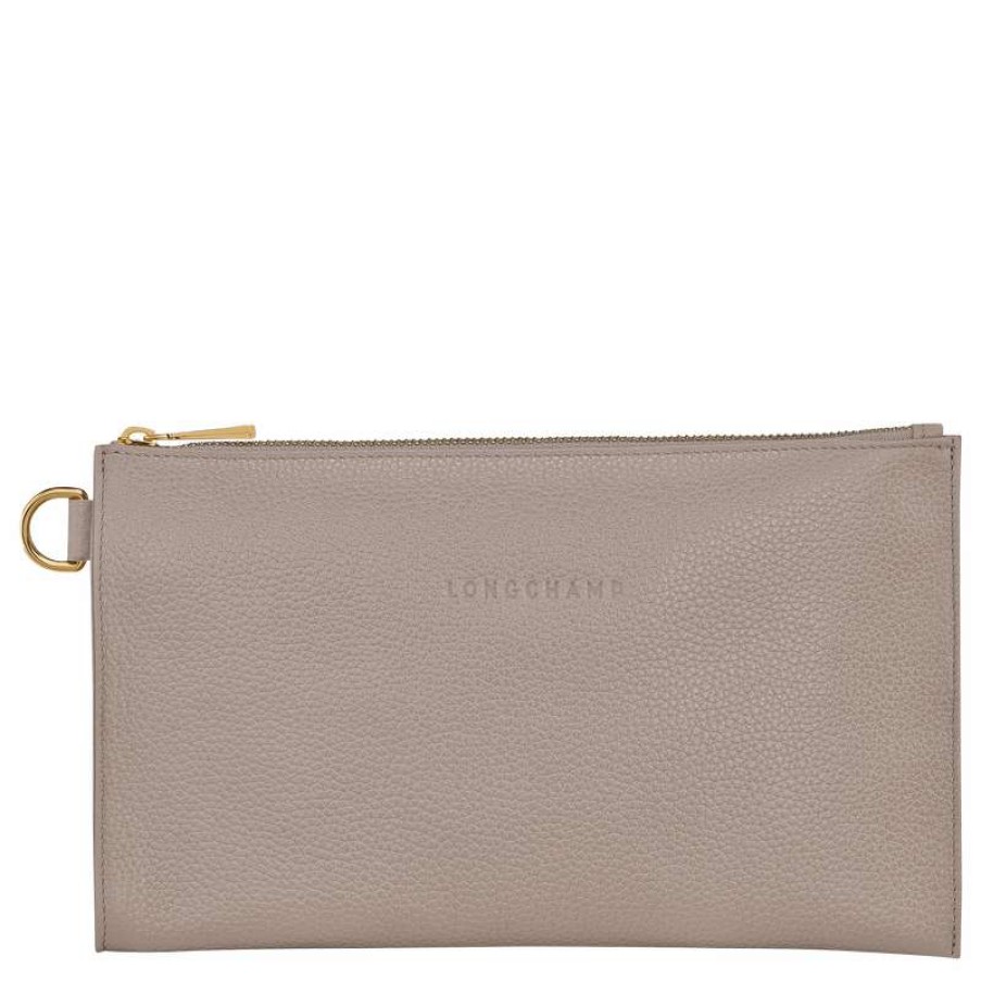 Hot Longchamp Le Foulonne Pouch Turtledove Leather