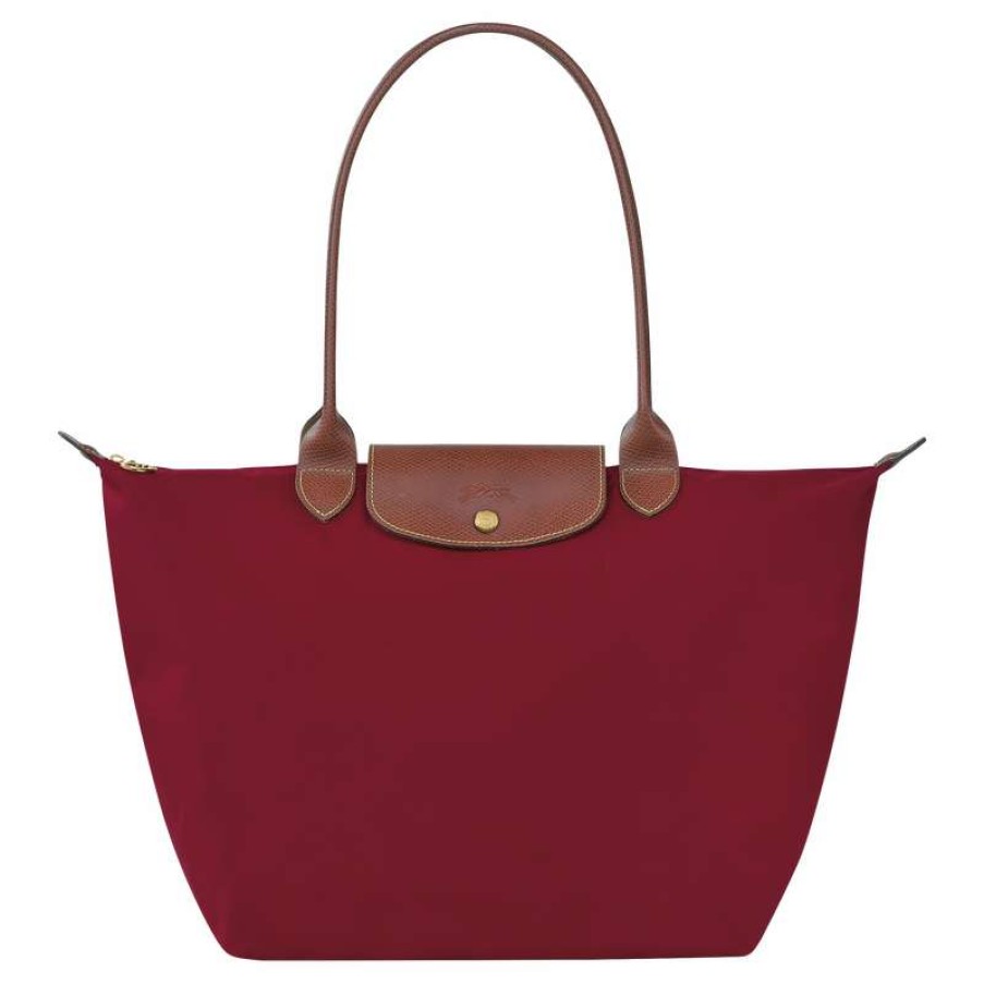 Wholesale Longchamp Le Pliage Original L Tote Bag Red Recycled Canvas