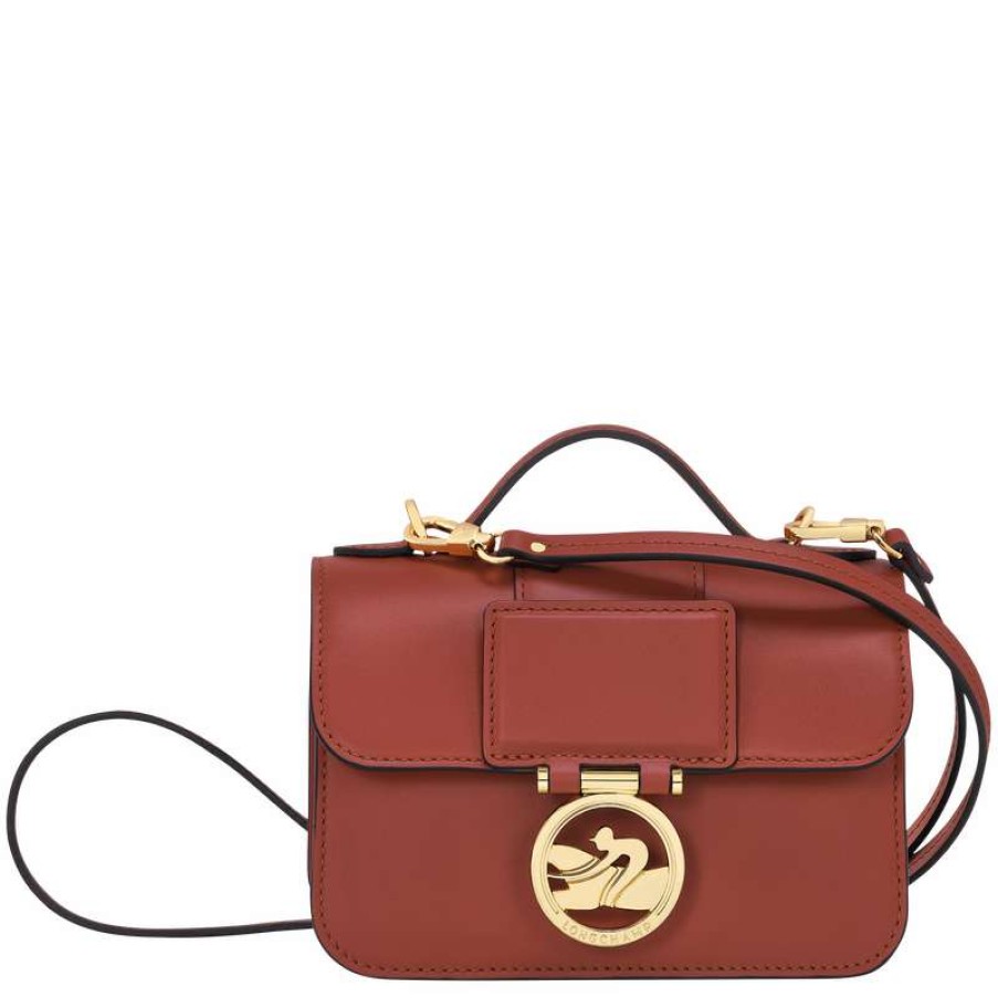 Clearance Longchamp Box-Trot Xs Crossbody Bag Mahogany Leather