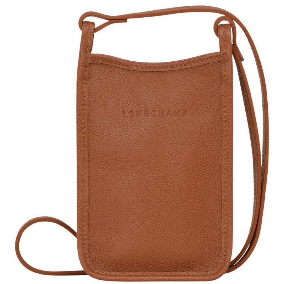 Hot Longchamp Le Foulonne Phone Case Caramel Leather