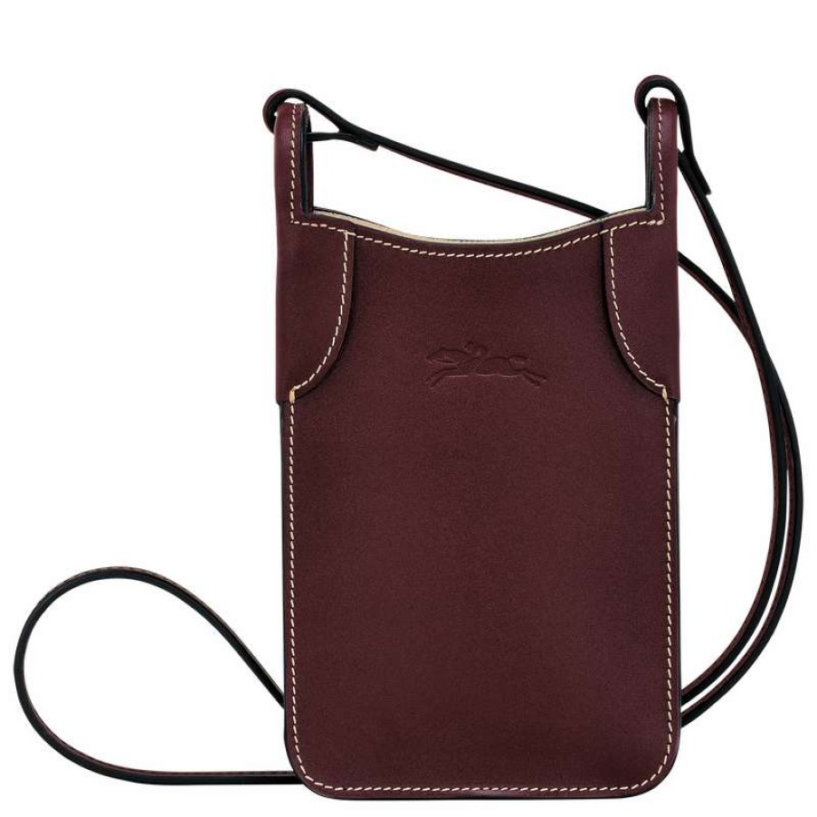 Best Longchamp Le Foulonne Phone Case Plum Leather