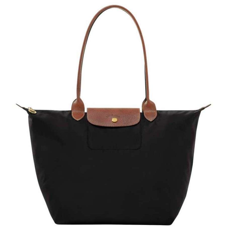 Wholesale Longchamp Le Pliage Original L Tote Bag Black Recycled Canvas