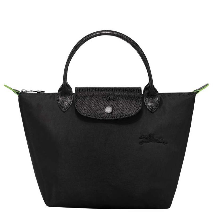 Online Longchamp Le Pliage Green S Handbag Black Recycled Canvas