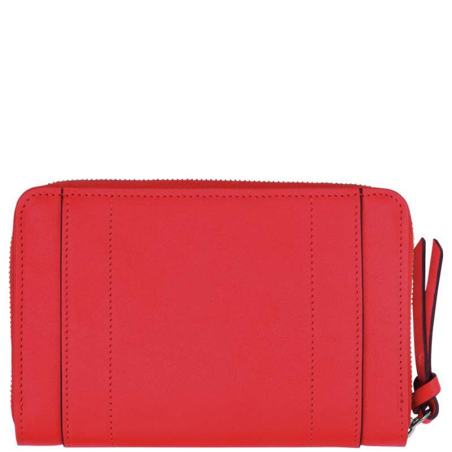 Wholesale Longchamp 3D Wallet Red Leather