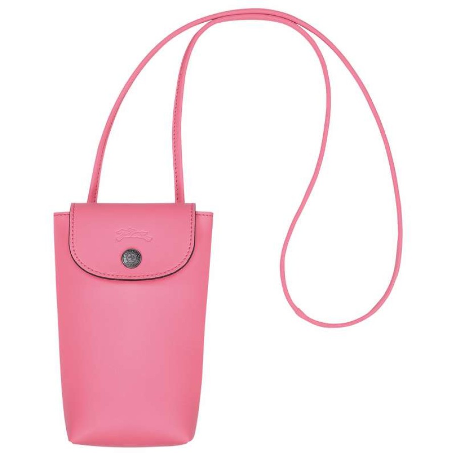 Online Longchamp Le Pliage Xtra Phone Case With Leather Lace Pink Leather