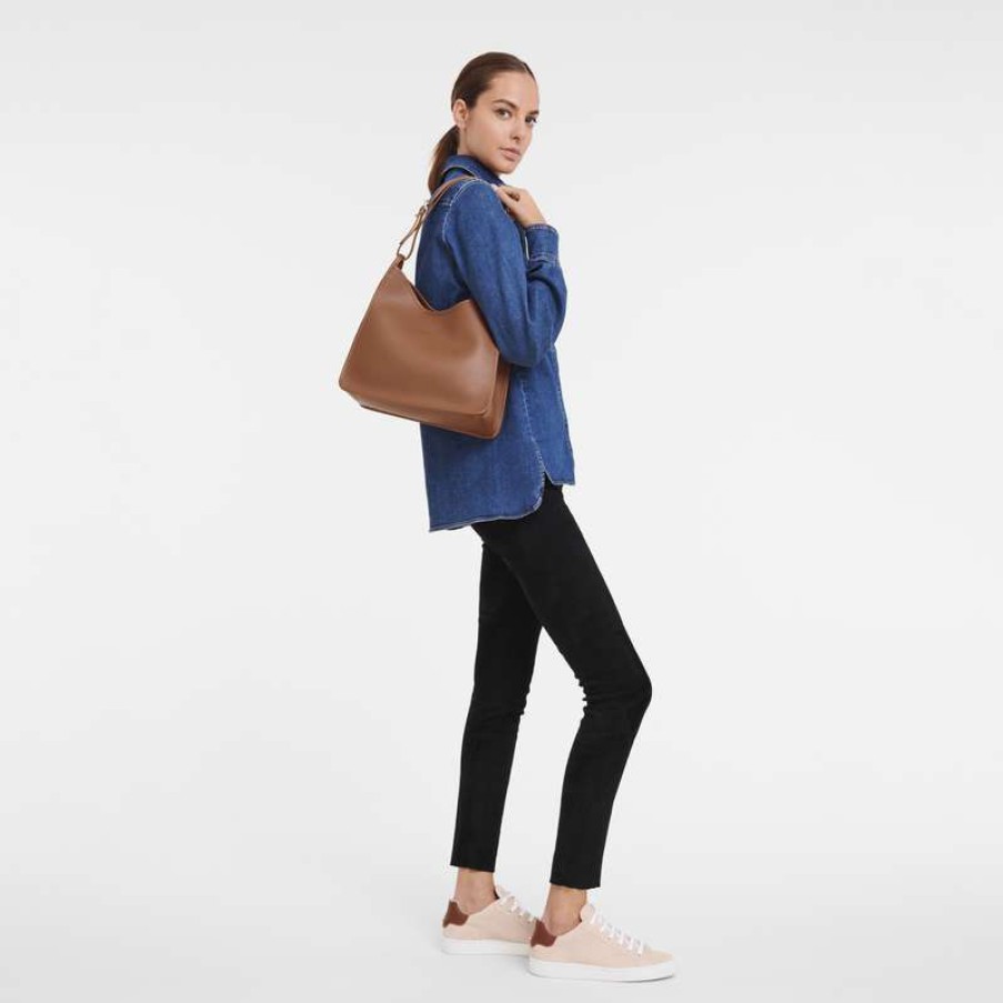 Hot Longchamp Le Foulonne M Hobo Bag Caramel Leather