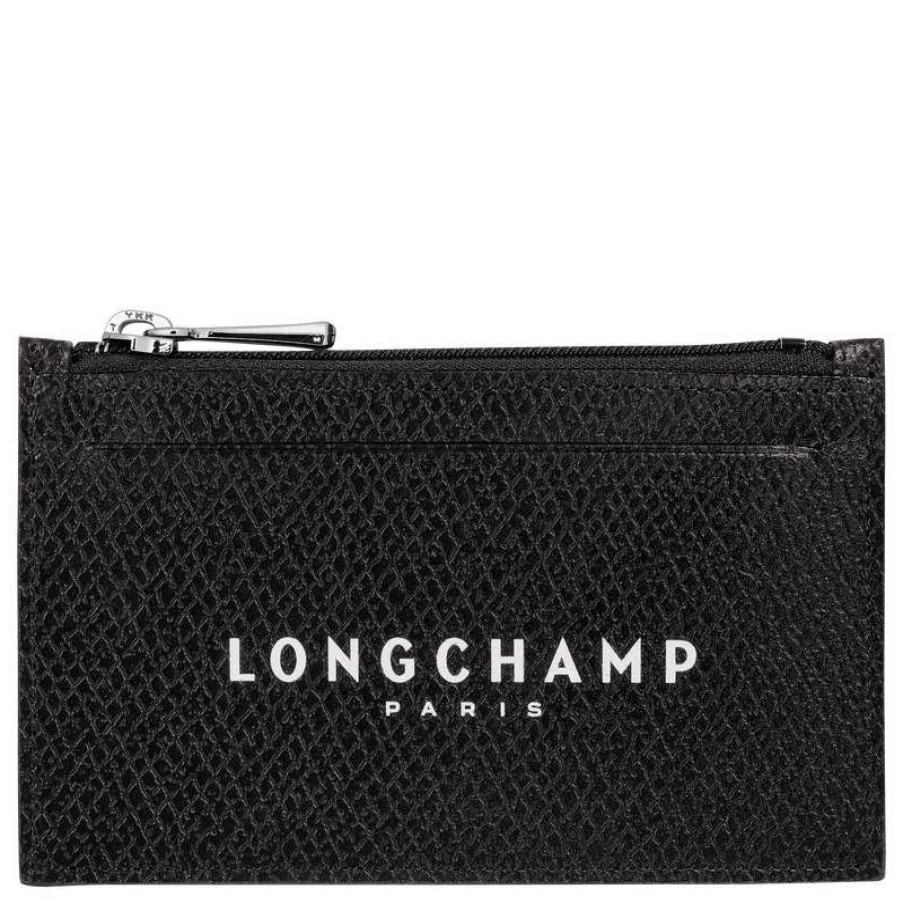 Wholesale Longchamp Roseau Essential Coin Purse Black Leather