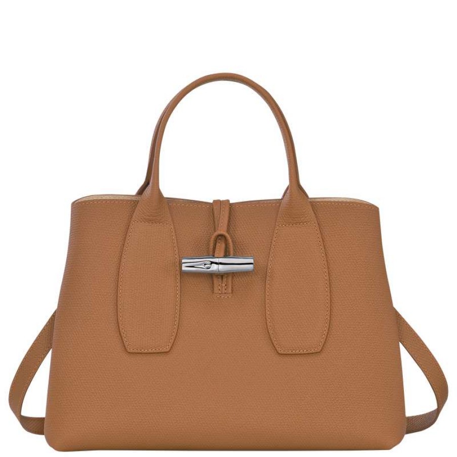 Online Longchamp Roseau M Handbag Natural Leather