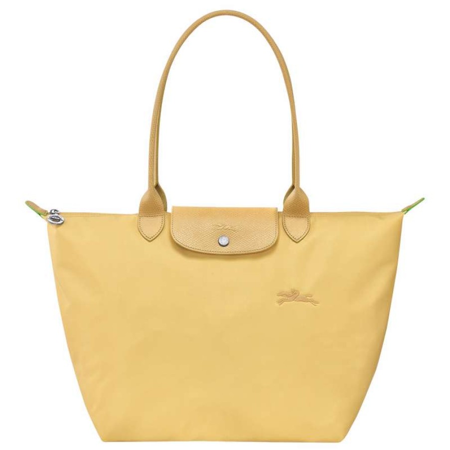 Clearance Longchamp Le Pliage Green L Tote Bag Wheat Recycled Canvas