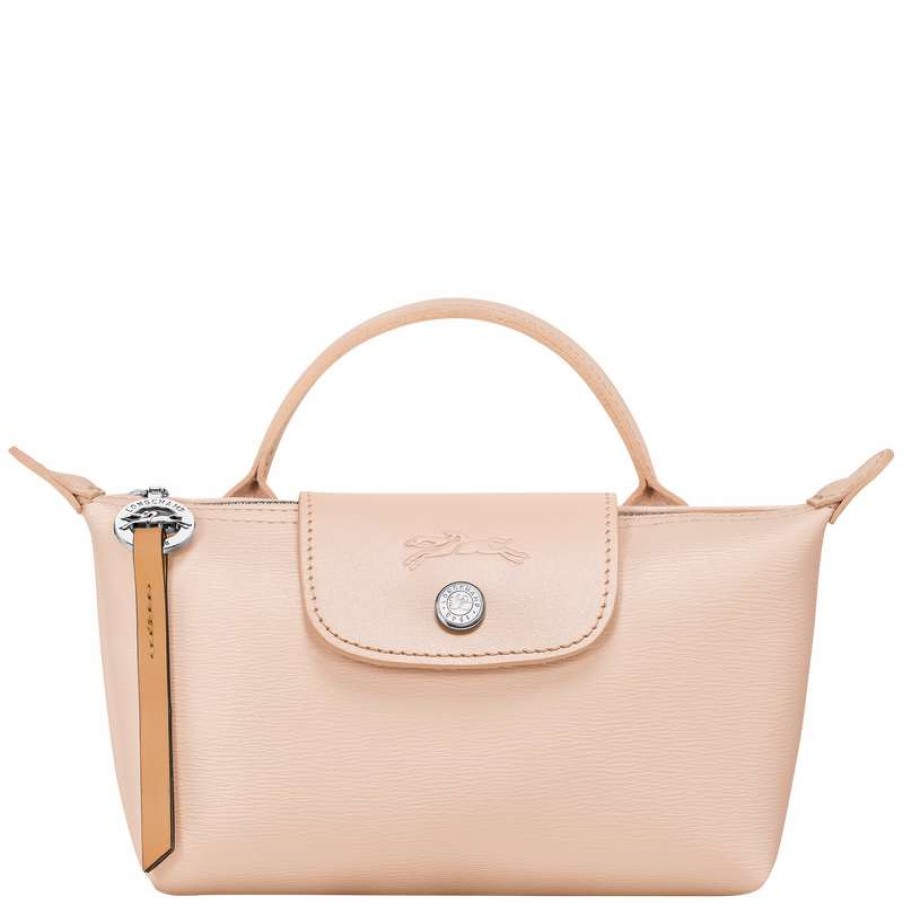 Wholesale Longchamp Le Pliage City Pouch With Handle Nude Canvas