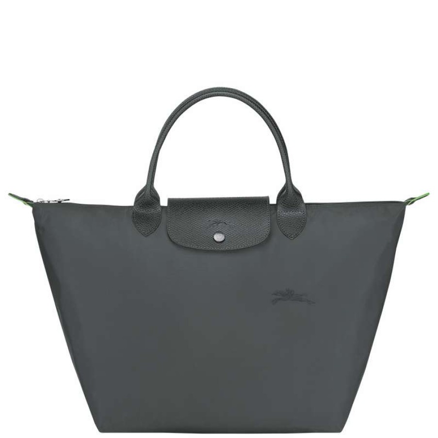 Best Longchamp Le Pliage Green M Handbag Graphite Recycled Canvas