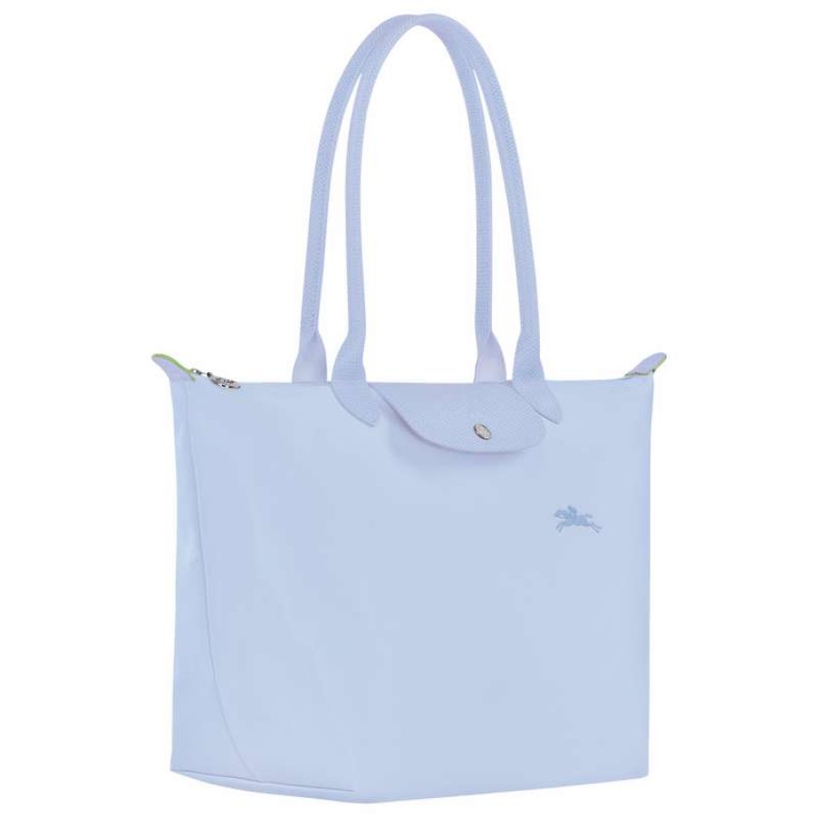 Wholesale Longchamp Le Pliage Green L Tote Bag Sky Blue Recycled Canvas