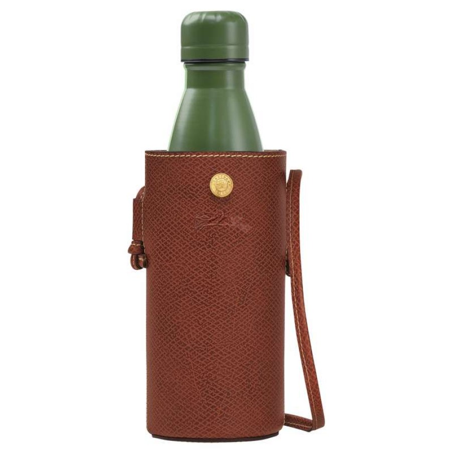 New Longchamp Epure Bottle Holder Brown Leather