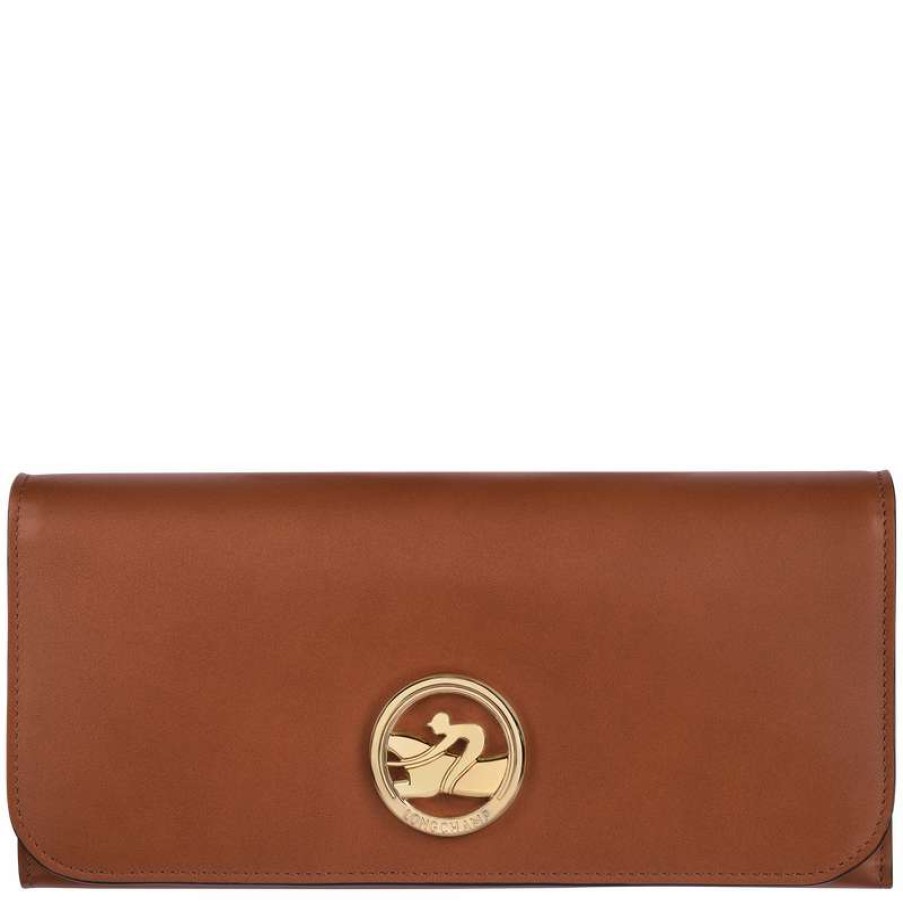 New Longchamp Box-Trot Continental Wallet Cognac Leather